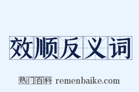 效顺反义词是什么意思的图片